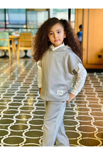 Hilal Akıncı Kids Kız Çocuk Scuba Kumaş Kısa Kollu Sweatshirt Beyaz Gömlek La...