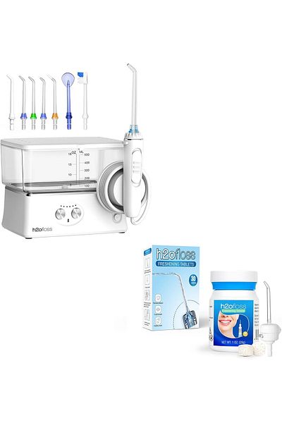 h2ofloss Cordless Rechargeable Water Floss and Breathing Cleansing Patch - Easy to Use Dental Kit