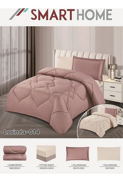 smart home 100% Microfiber Single Bed Sheet, Geometric Design Bedspread, 4-Piece Set