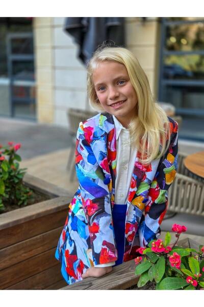 Hilal Akıncı Kids Costum pantaloni scurți jachetă de culoare curcubeu