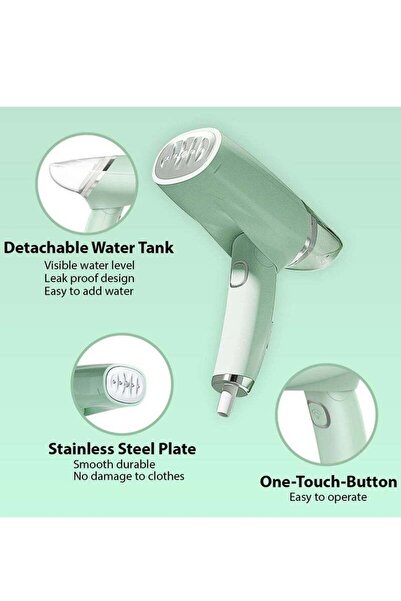 Yelajoy Foldable Portable Steam Iron,100ml Water Tank,30S Fast Heating,1000W,Suitable for All Fabrics,Green