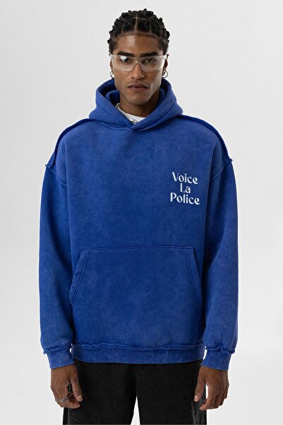 VAMOSCLO سويت شيرت بغطاء للرأس كبير الحجم ومطبوع من الخلف