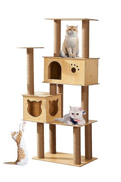 KidLe Cat Tree Cat House Cat Scratching Board Cat Jumping Platform