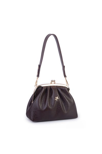 Nas Bag Дамска чанта с щипка, за стипендии, мека текстура (ширина: 22 x дължина: 14)