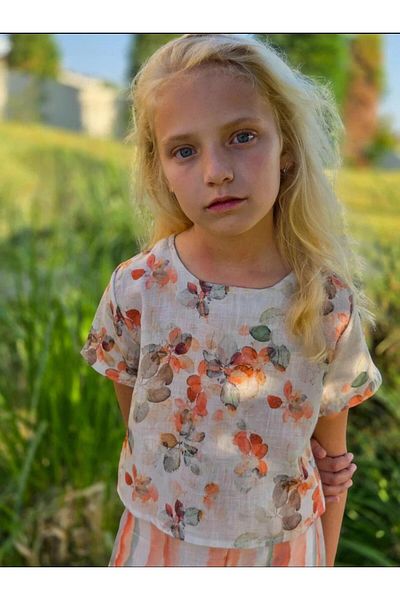 Hilal Akıncı Kids Floral Pattern Blouse Tie Dye Patterned Comfortable Pants Set