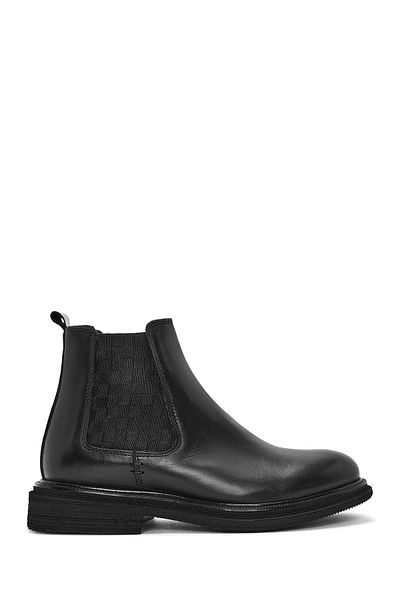 Derimod Men's Black Leather Chelsea Boots 24Wfd 654418