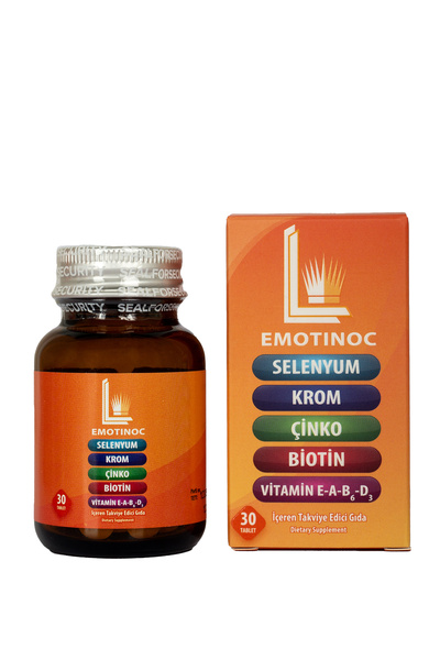 Emotinoc Selenyum,Krom , Çinko, Biotin A,D,B6 ve E Vitamini