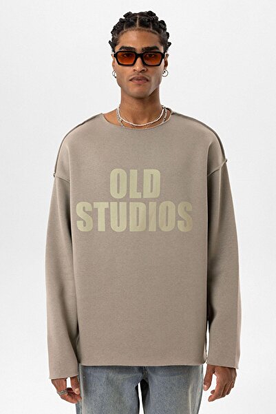 VAMOSCLO Dikiş Detaylı Overıze Sweatshirt Haki