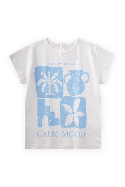 Cigit Μπλουζάκι με στάμπα Calm Mood 3-8 Years Off White
