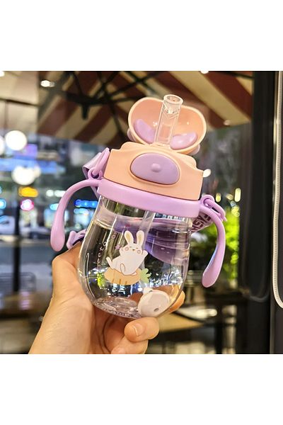 COOYA 250ml Educational And Sippy Cup, With Straw, Double Handle, BPA Free, for baby 0-48 Months, Pink