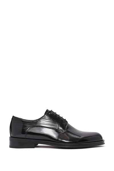 Derimod Men's Black Laced Leather Classic Shoes 25Sfd 621522