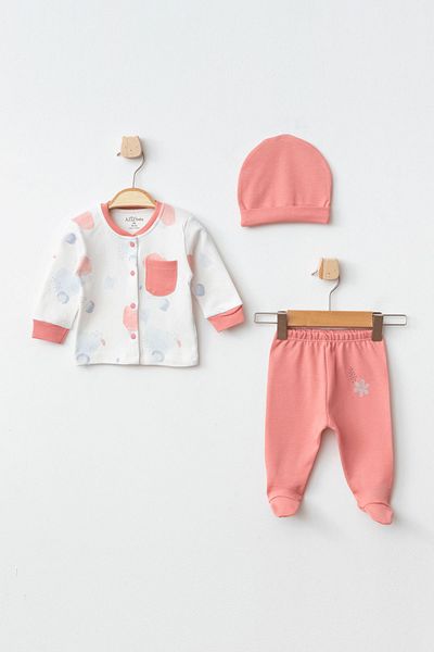 Aziz Bebe Baby Girl Floral Patterned Clothes Set 0-6 Months Age Range