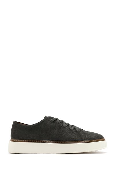 Derimod Men's Green Lace-Up Thick Sole Suede Leather Sneaker 25Sfd 632010