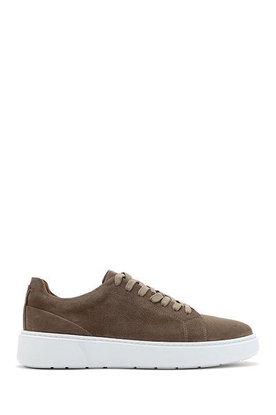 Derimod Men's Beige Lace-Up Suede Leather Sneaker 25Sfd 612710
