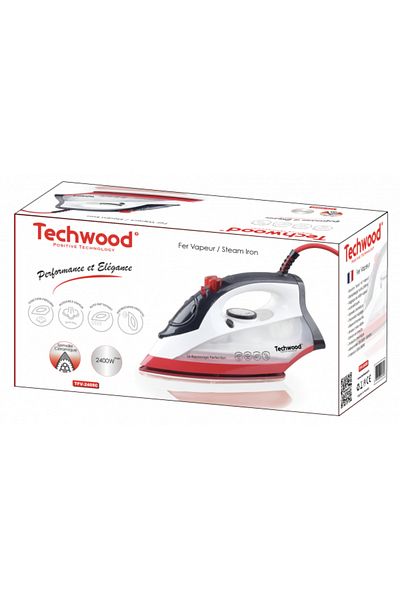 Techwood Fier de calcat TFV-2405C, 2400W, talpa ceramica, termostat, 300ml, putere abur 30g/min