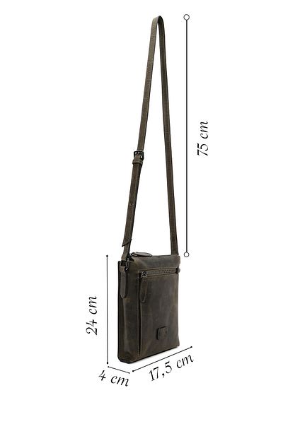 Derimod Men's Khaki Leather Messenger Bag 24Wbd3606Cr