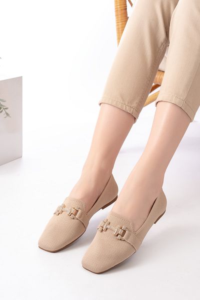 Egepass Ment Buckle Detail Stylish Women's Shoes Are Suitable for Daily Use Very Comfortable and Elegant