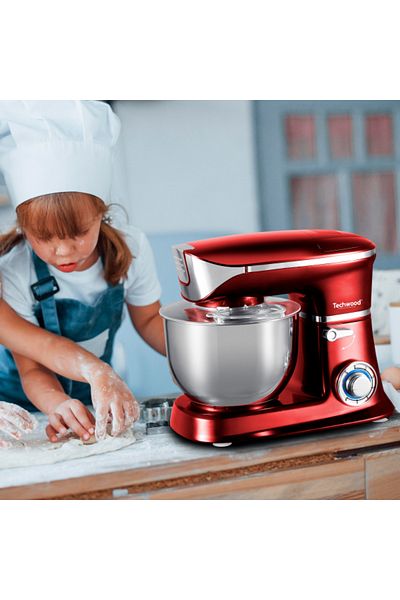 Techwood Mixer planetar Techwood TCDR-135, 6.5L, 1300W, 6 trepte de viteza + Impulse, otel inoxidabil
