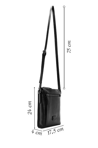 Derimod Men's Black Leather Messenger Bag 24Wbd3606V3