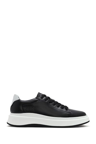 Derimod Men's Black Lace-Up Thick Sole Leather Sneaker 25Sfd 610918