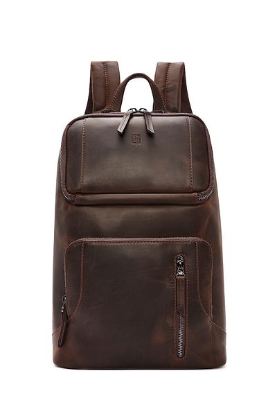 Derimod Men's Brown Leather Backpack 24Wbd3610Cr