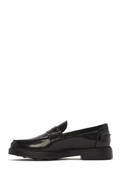 Derimod Men's Black Leather Casual Loafer 25Sfd 722022