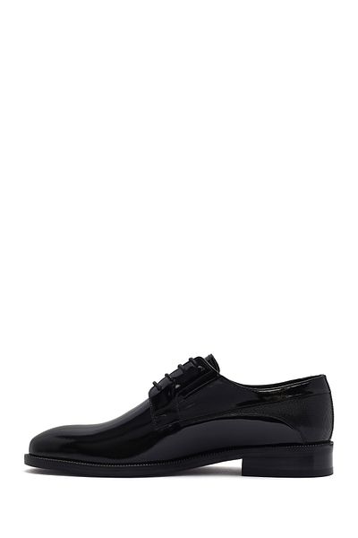 Derimod Men's Black Laced Patent Leather Classic Shoes 25Sfd 621616