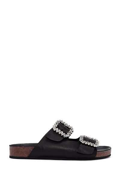Derimod Papuci de damă din piele Black Stone 25SFD 150118