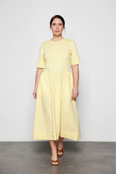 LUOKK Chiara Plus Size Midi Dress Yellow