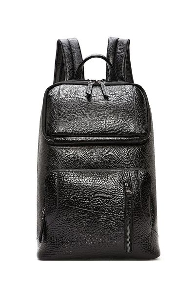 Derimod Men's Black Leather Backpack 24Wbd3610Ft
