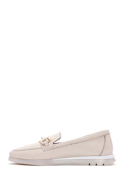 Derimod Mocasnic confortabil din piele cu cataramă crem 25SFD 151818