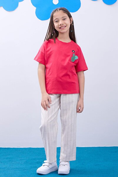 Perendi Παιδικό μπλουζάκι Unisex κοντομάνικο εμπριμέ 2 συσκευασιών γαλάζιο-κόκκινο