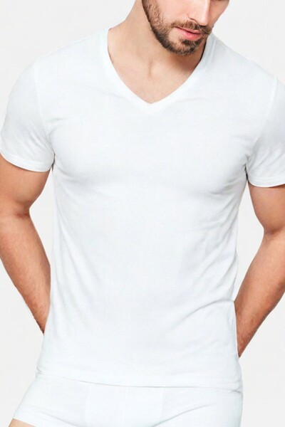 Mısırlı Egyptian Men's Modal Hercules V-Neck White Undershirt