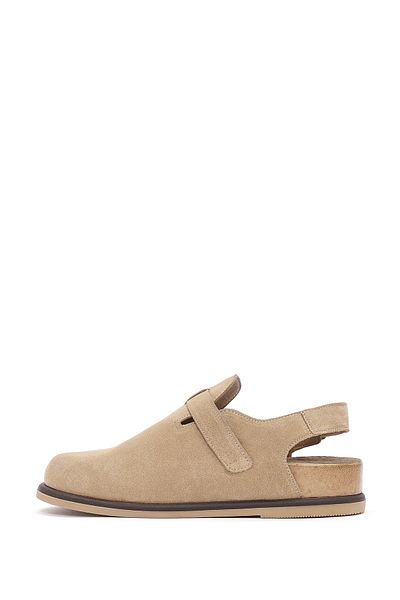 Derimod Women's Camel Back Tie Suede Leather Sandals 25Sfd 153410