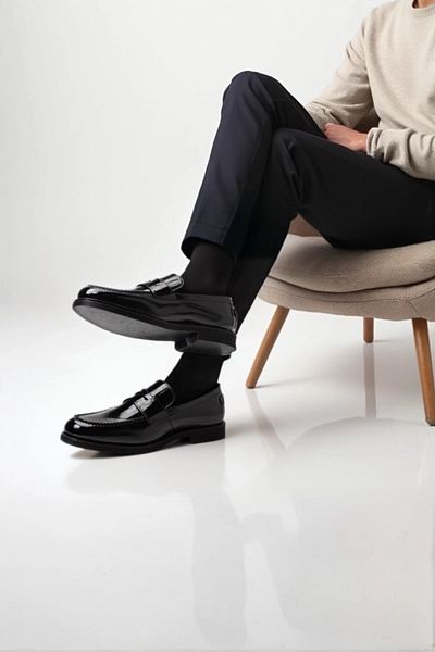 Derimod Loafer mocasin din piele neagră pentru bărbați 25SFD 602622