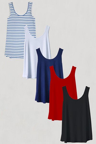 COTENCONCEPT Tricou pentru atlet cu bretele groase din bumbac, 5 bucăți