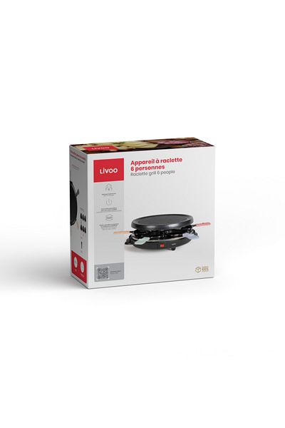 LİVOO Gratar raclette Livoo DOC207P pentru 6 persoane, 800W