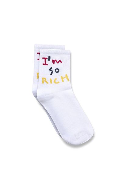 VAMOSCLO Printed Socket Socks White