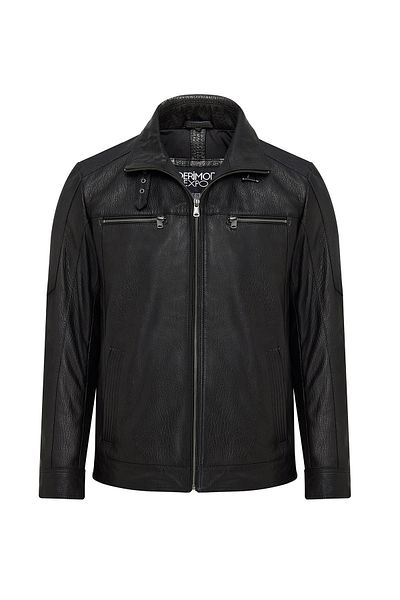 Derimod Mateo Men's Black Leather Jacket 24Wge65352H