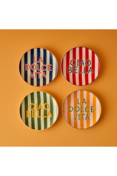 Bella Maison Line Porcelain 4-Piece Cake Plate (21 cm)