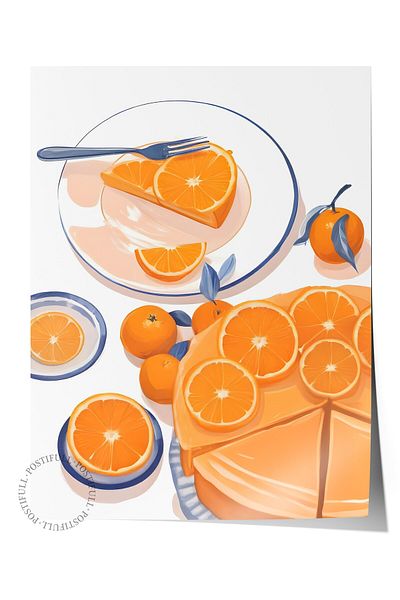 Postifull Frameless Poster, Orange Slices, Comfort Series Kitchen Wall Poster, No:109130