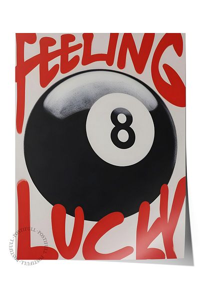 Postifull Poster fără încadrare, Feeling Luck, Poster de perete de bucătărie din seria Comfort, NR:108925