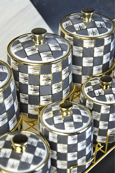 ÇIRPAN EV Mat Checkers Gold 7 Pieces Spice Set