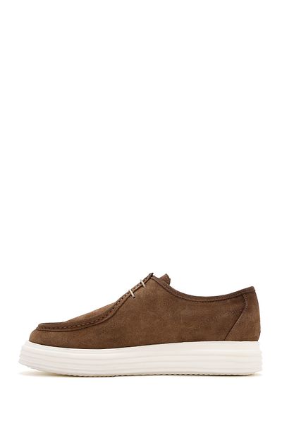 Derimod Men's Tan Lace-Up Suede Leather Casual Shoes 25Sfd 650410