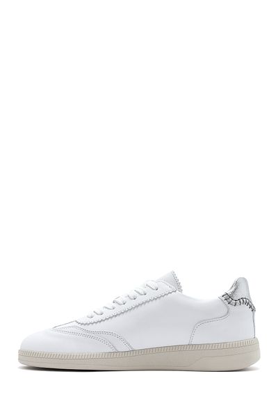 Derimod Tenis alb din piele cu șireturi pentru femei 25SFD 420518