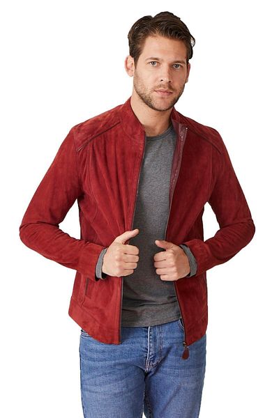Deriderim Hardy Claret Red Men's Double Sided Suede Coat