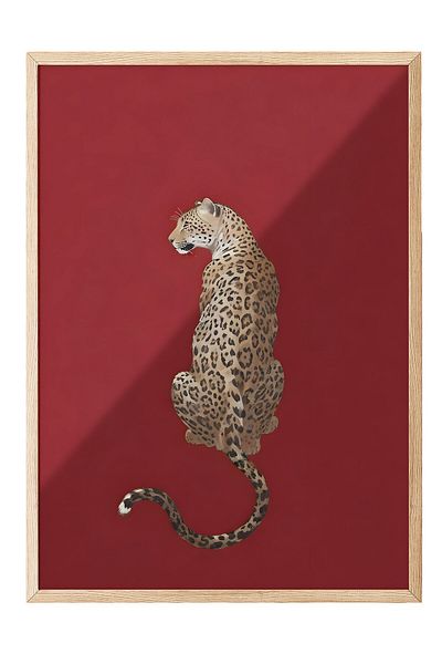 Postifull Πίνακας με ξύλινο πλαίσιο, Leopard, Ξύλινος πίνακας κουζίνας Comfort Series, NO:108954