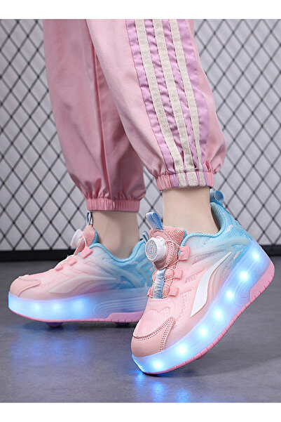 ETG Unisex Kids Roller Skates Shoes USB Charging, Girls Boys LED Roller Skate Shoes