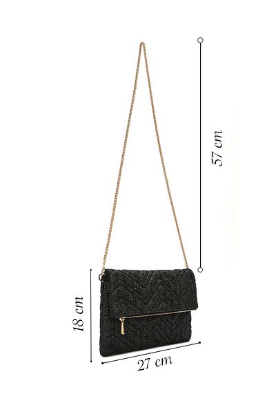 Derimod Women's Black Long Chain Strap Clutch Bag 25Sbd2214M7