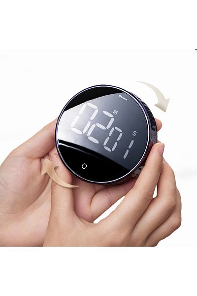 Choice Baseus Black Magnetic Kitchen Timer Digital Timer Manual Countdown Alarm Clock